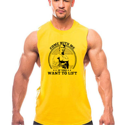 Summer Gym Tank Top for Men - Cotton Fitness Shirt