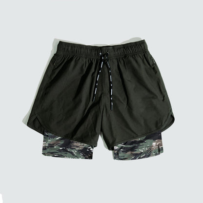 Double Layer Gym Pants with Loose Zip Pockets