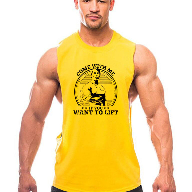 Summer Gym Tank Top for Men - Cotton Fitness Shirt