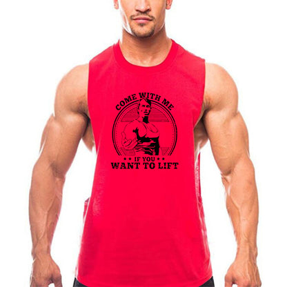 Summer Gym Tank Top for Men - Cotton Fitness Shirt