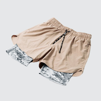 Double Layer Gym Pants with Loose Zip Pockets